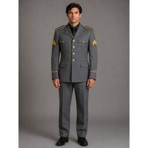 US Army Dress Blue ASU Enlisted Coat Jacket 41 Regular Uniform Medium T80t